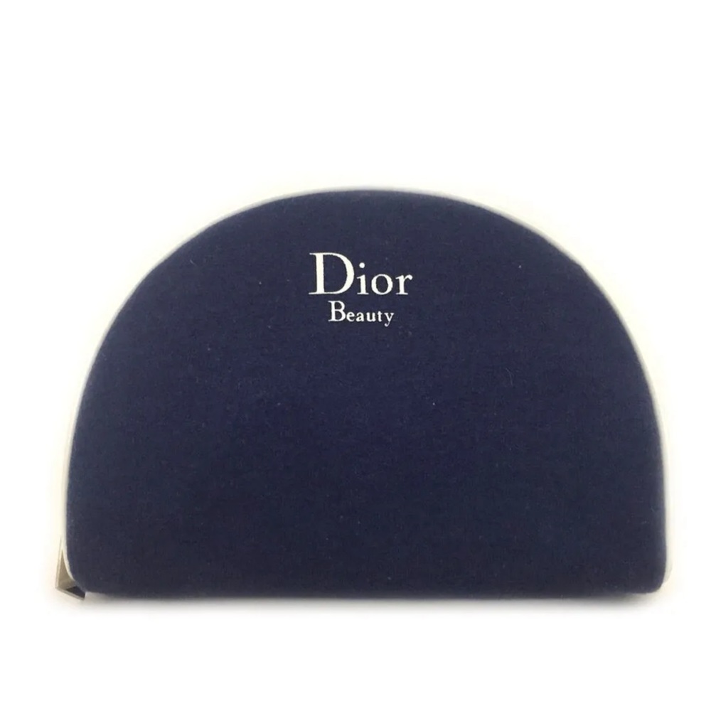 Christian Dior Logo Canvas Leather Cosmetic Pouch Bag